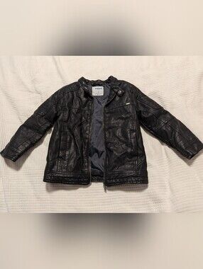 New Black Faux Leather Boys' Jacket